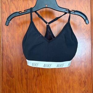 Nike Black and White Sports Bra with Racerback Design